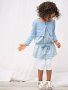 нова рокля + клин + жилетка Vertbaudet, 5-6г, снимка 1 - Детски рокли и поли - 21288225