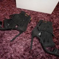 HUGO BOSS Fara Leather Heeled Sandals Fringe Detail, снимка 11 - Дамски обувки на ток - 21294425