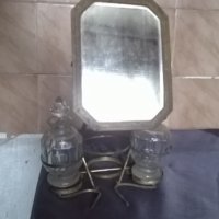  стар комплект за подправки с огледало, снимка 1 - Антикварни и старинни предмети - 23507601