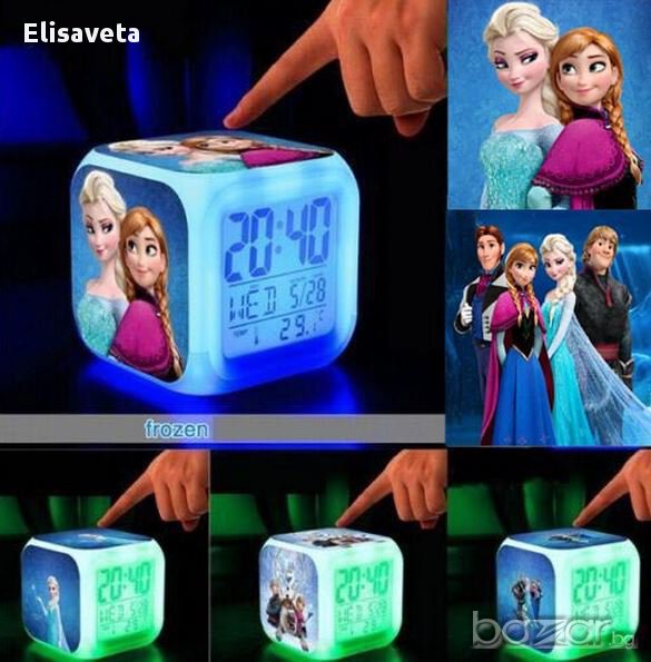 Frozen LED Alarm часовници с термометър с 7 цвята., снимка 1