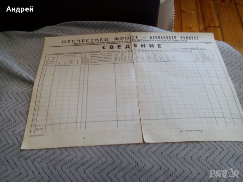 Стара бланка сведение на НК на ОФ, снимка 1