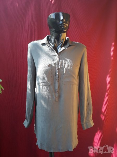 Сива риза туника с мъниста Л, снимка 1