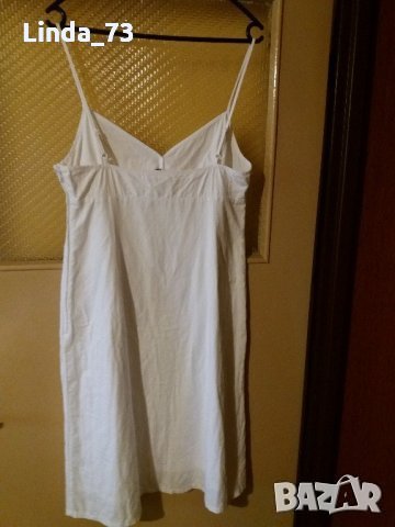 Дам.рокля-"H&M"-/лен+памук/-цвят-бяла. Закупена от Италия., снимка 2 - Рокли - 22636188