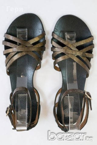 Естествена кожа, дамски сандали цвят бронз 40 и 41, снимка 2 - Сандали - 17553612