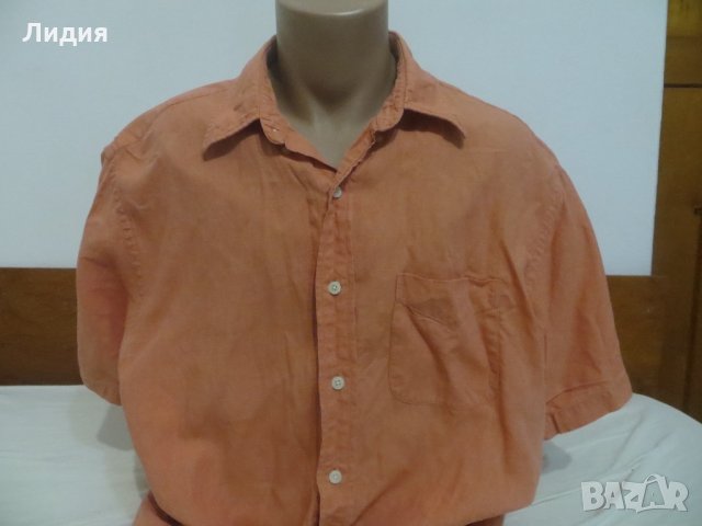 Мъжка риза с къс ръкав от лен Brooks Brothers, снимка 1 - Ризи - 25702812