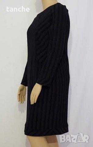 Нови Рокли в сиво и черно райе - М, L,  XL, снимка 4 - Рокли - 24435888