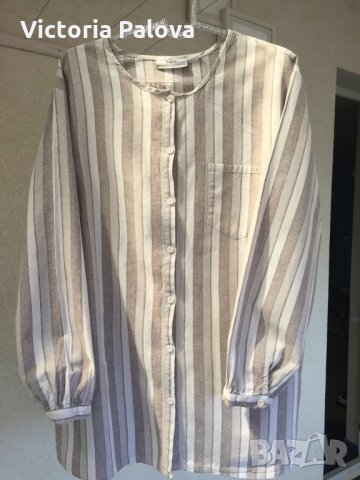 Супер риза-блуза,лен и памук, снимка 5 - Ризи - 25789986