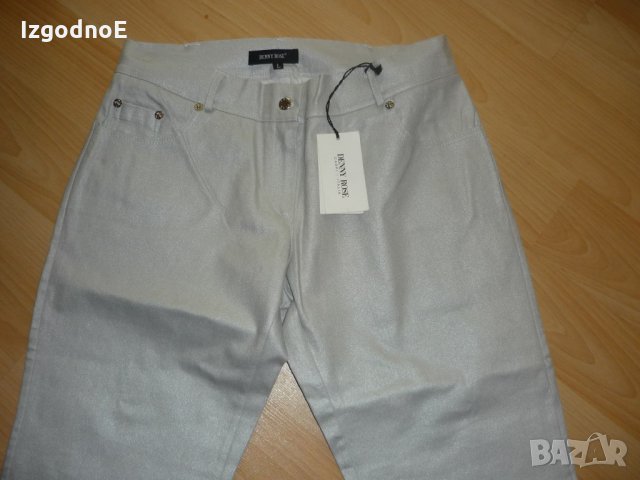 М/Л Нови италиански панталони, бляскави, сребърни- Разпродажба, снимка 7 - Панталони - 21878761
