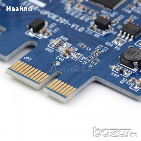 4 Usb 3.0 Hub to Pci-e Pci Express Card хъб, адаптер, разклонител, карта за компютър, снимка 5 - USB Flash памети - 8798851