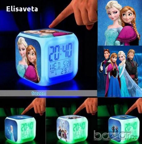 Frozen LED Alarm часовници с термометър с 7 цвята., снимка 1 - Други - 8988100