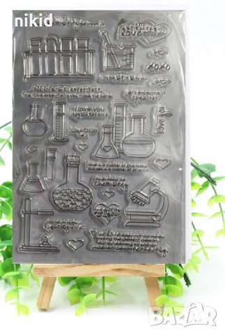 Лабораторни колби епруветки силиконов гумен печат декор украса бисквитки фондан Scrapbooking, снимка 2 - Други - 24368599