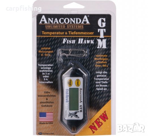 Уред за измерване на температура и дълбочина - Anaconda Fish Hawk GTM, снимка 2 - Такъми - 21453136