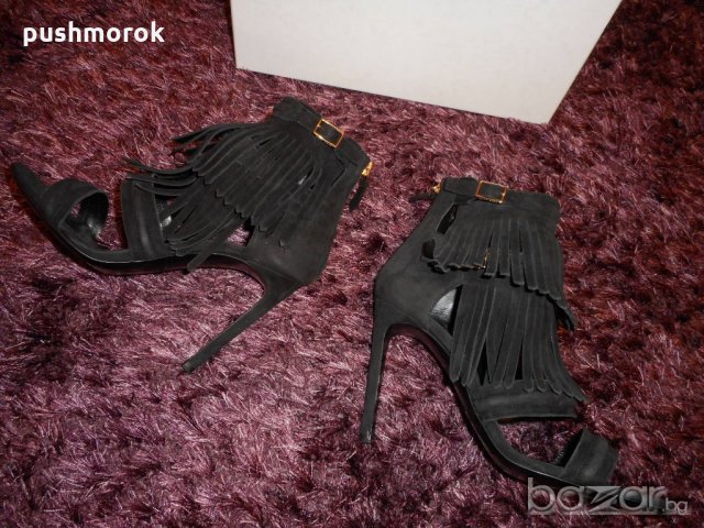 HUGO BOSS Fara Leather Heeled Sandals Fringe Detail, снимка 11 - Дамски обувки на ток - 21294425