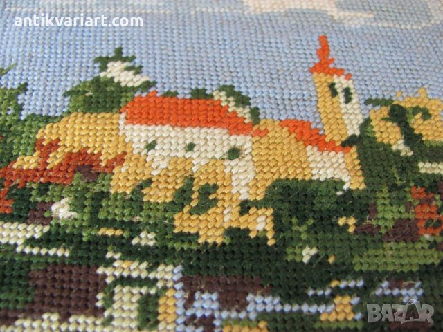 19 век Стари Ръчно Шити Гоблени 2 броя Загреб, снимка 4 - Антикварни и старинни предмети - 25417510