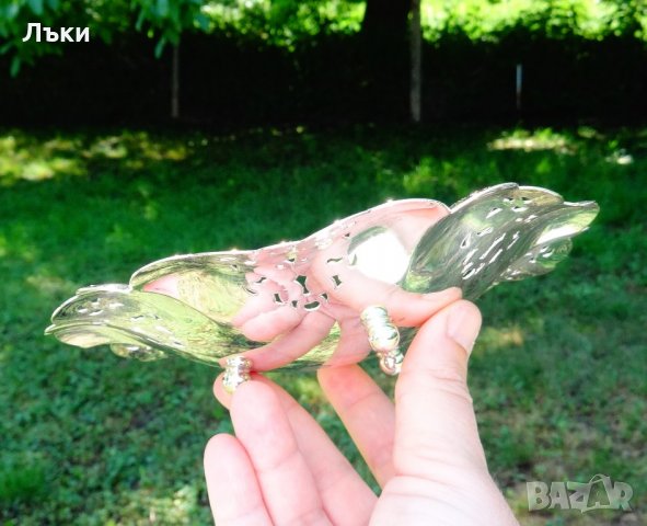 Посребрена фруктиера с ажур,маркирана. , снимка 3 - Антикварни и старинни предмети - 21785515