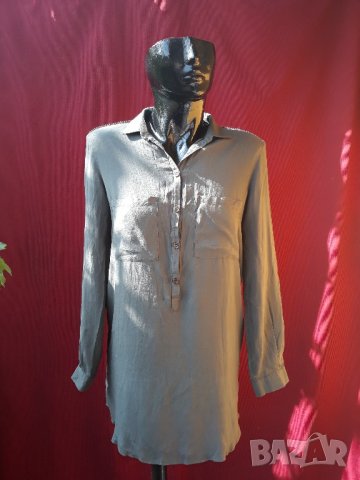 Сива риза туника с мъниста Л, снимка 1