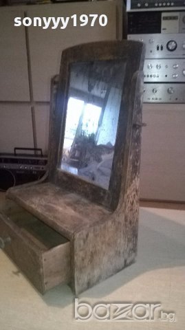 Антика-ретро огледало тоалетка с чекмедже-40х26х16см, снимка 11 - Антикварни и старинни предмети - 18063745