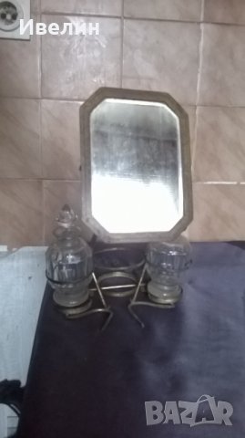  стар комплект за подправки с огледало