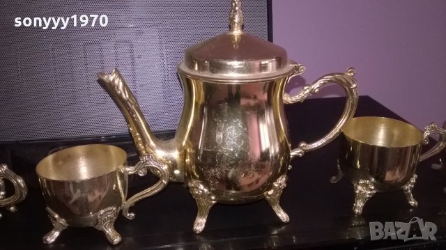 ретро колекция-метален сервиз в цвят злато-внос швеицария, снимка 5 - Колекции - 25328204