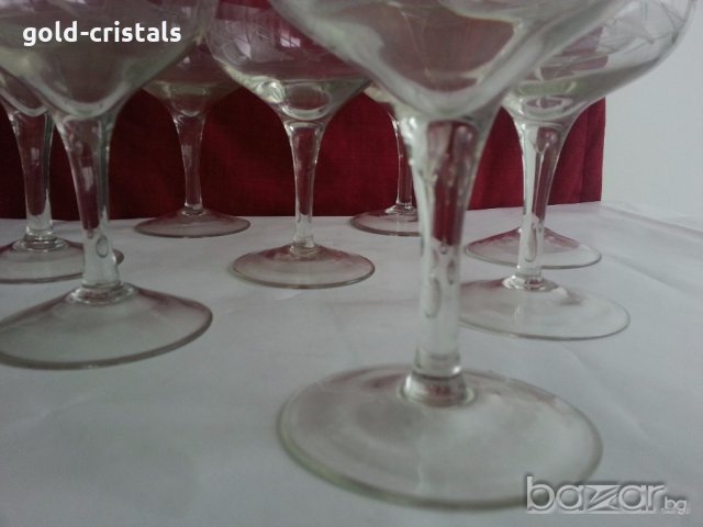  стъклени чаши гравирани , снимка 13 - Антикварни и старинни предмети - 20390027