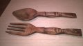 Перуански дървени прибори-резба-31х9см-внос швеицария, снимка 1