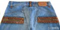 Bray Steve Alan Denim Einstein мъжки сини дънки с кожени орнаменти 100% памук, снимка 4