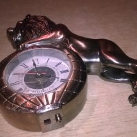 метален лъв-запалка/часовник-15х15х5см-внос швеция, снимка 6 - Колекции - 25526709