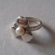 Сребърен пръстен цвете, снимка 1 - Пръстени - 11569840