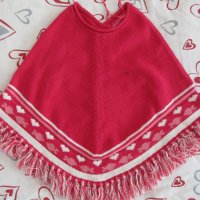 Ново детско пончо, наметало, розово за момиче 1-2 год., елегантно, снимка 1 - Детски пуловери и жилетки - 25130847