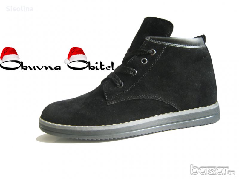 Мъжки Шити Боти С Пух Freeland  Model:01 Boots Black Velvet Само за 39.99лв., снимка 1