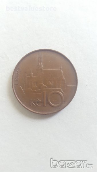 Монета 10 Чешки Крони 1994г. / 1994 10 Czech Korun Coin KM# 4, снимка 1