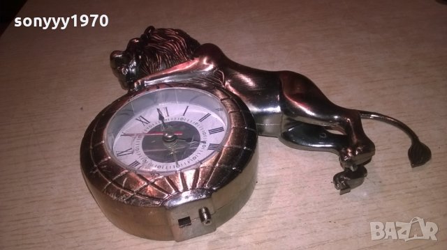 метален лъв-запалка/часовник-15х15х5см-внос швеция, снимка 6 - Колекции - 25526709