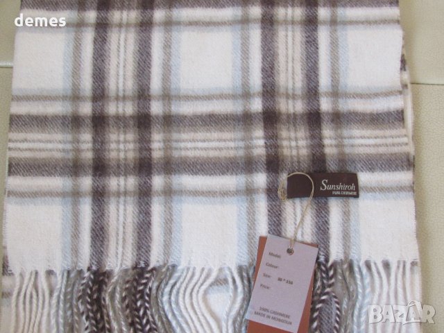 Фин шал 100% кашмир, каре, Монголия, снимка 7 - Шапки - 23511551