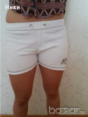 Нови къси дамски памучни бели панталонки - размер М, снимка 3 - Спортни екипи - 14600836