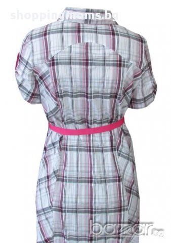 Риза за бременни и макси дами 08306 каре, снимка 3 - Дрехи за бременни - 11128049