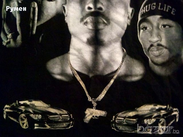 ► Мъжка Тениска 2PAC, рапърска тениска, рап ту пак рап рапър черна музика, снимка 5 - Тениски - 11052847