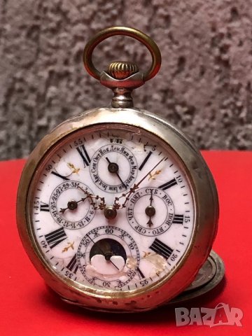 Джобен часовник Triple date с лунна фаза , снимка 3 - Други - 9993086