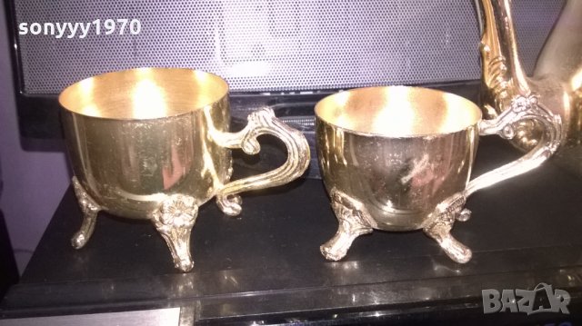 ретро колекция-метален сервиз в цвят злато-внос швеицария, снимка 4 - Колекции - 25328204