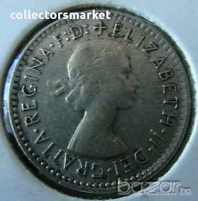 3 пенса 1955, Австралия, снимка 2 - Нумизматика и бонистика - 15951682