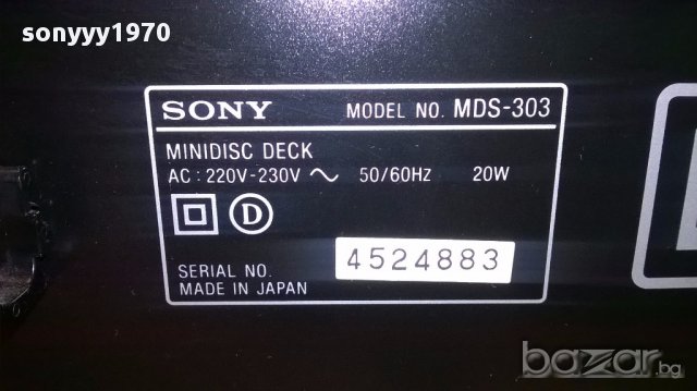 Sony mds-303 minidisc deck-made in japan-внос швеицария, снимка 12 - Ресийвъри, усилватели, смесителни пултове - 14757281