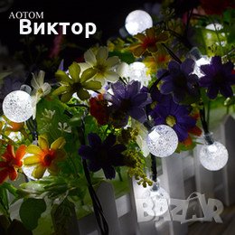 Светещ гирлянд/ лампички от 8 стъклени ЛЕД фигурални топки., снимка 11 - Лед осветление - 23394869