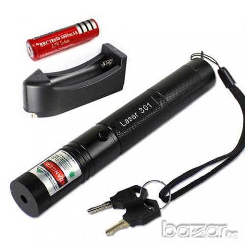 Мощен зелен лазер с литиево йонна батерия