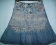 Дънкова пола с  волани и бродерии , снимка 1