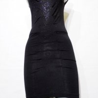 GUESS Black Dress Дамска Черна Еластична Рокля Размер XS/S, снимка 5 - Рокли - 21109970