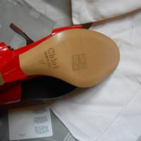 Дамски  червени сандали Chloé 100 % кожа ,100 % оригинални , снимка 13 - Сандали - 18710549