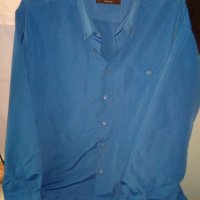 Синя мъжка риза Christian Danieli дълъг ръкав, снимка 2 - Ризи - 25601509