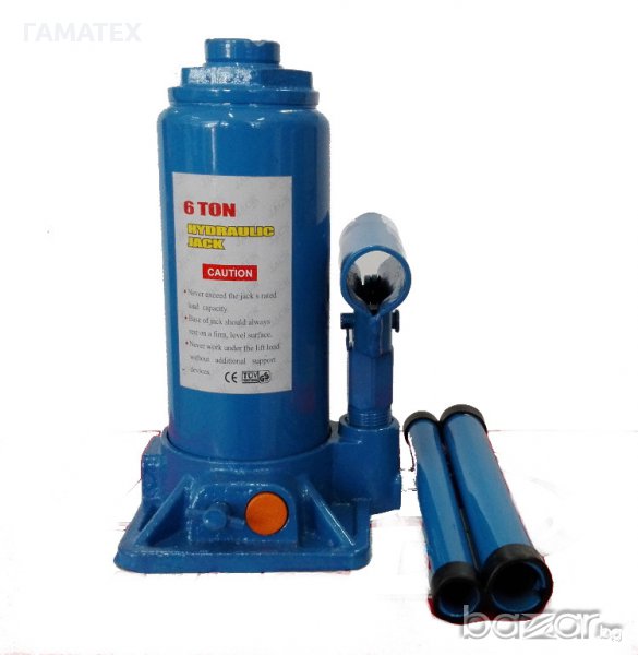 Крик хидравличен бутилков с предпазен клапан 6 т, снимка 1