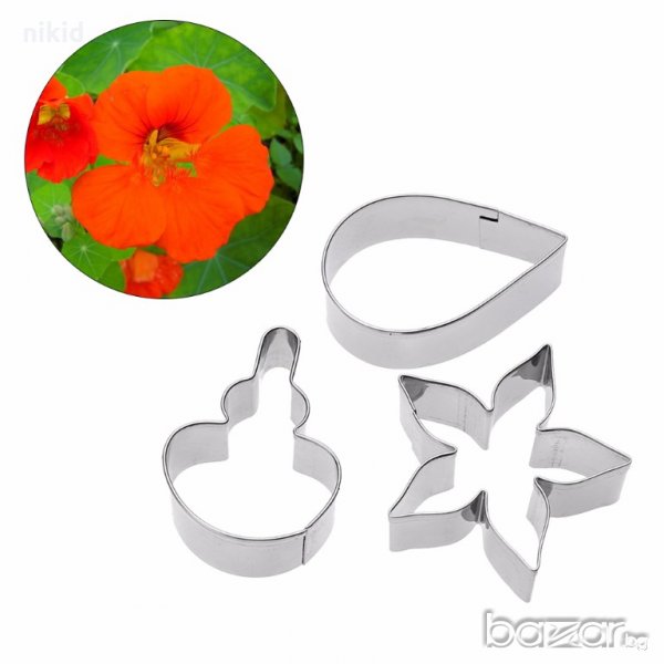 Китайска роза Латинка 3 части метални резци направа на цвете украса декорация торта шоколад фондан, снимка 1