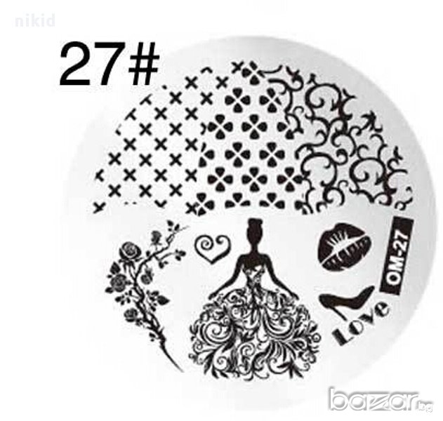 love кръгла плочка / щампа шаблон за печат на нокти om-27, снимка 1