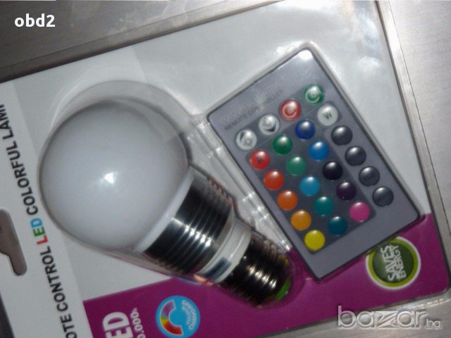 LED 9W RGB лампа с дистанционно управление Е27 220V, снимка 5 - Лед осветление - 13312756